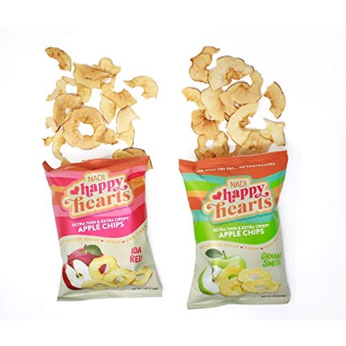 Nadi Happy Hearts Dried Apple Chips - Thin Dried Apple Slices -