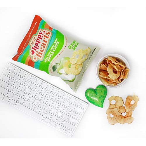 Nadi Happy Hearts Dried Apple Chips - Thin Dried Apple Slices -