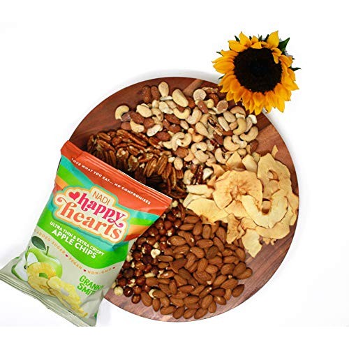 Nadi Happy Hearts Dried Apple Chips - Thin Dried Apple Slices -