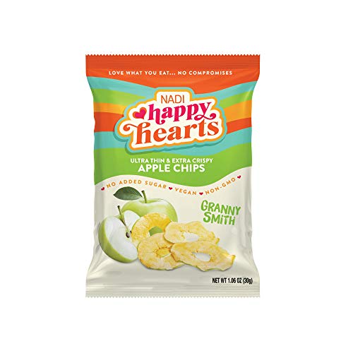 Nadi Happy Hearts Dried Apple Chips - Thin Dried Apple Slices -