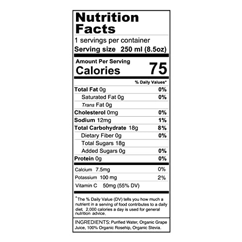 NADI USDA Organic Wild Rosehip Juices, Rosehip/Grape 6 & Roseh...