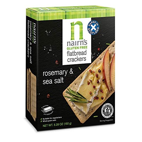 Nairns Gluten Free Rosemary &Amp; Sea Salt Flatbread Crackers, 6Count
