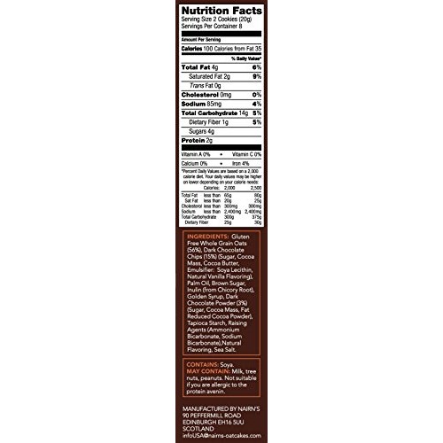 Nairns Gluten Free Oat Grahams, Chocolate Chip, 5.64 Ounce