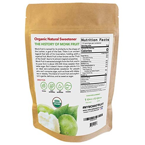 Namanna Organic Monk Fruit Natural Sweetener 1:1 Sugar Substitut