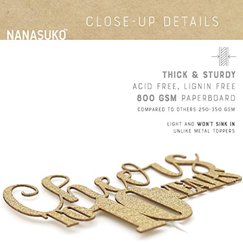 Nanasuko 10Th Anniversary Cake Topper - Cheers To 10 Years - Dou