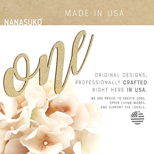 Nanasuko 1St Birthday Cake Topper - One - Double Sided Gold Glit