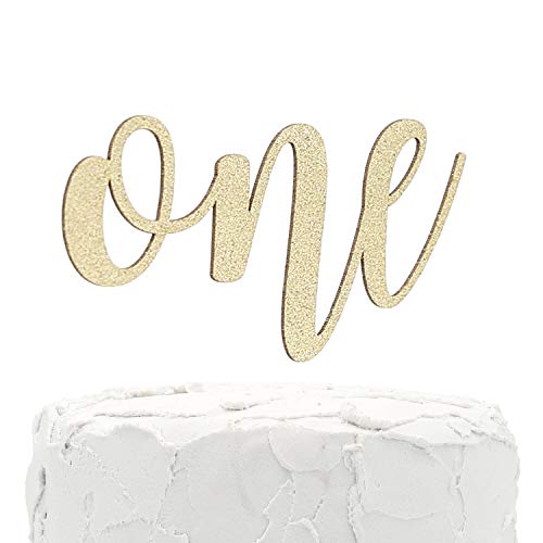 Nanasuko 1St Birthday Cake Topper - One - Double Sided Gold Glit