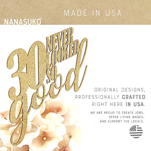 Nanasuko 30Th Birthday Cake Topper - 30 Never Looked So Good - D