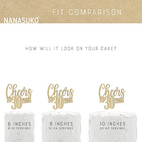 Nanasuko 30Th Birthday Cake Topper - Double Sided Glitter - Prem