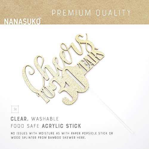 Nanasuko 30Th Birthday Cake Topper - Double Sided Glitter - Prem