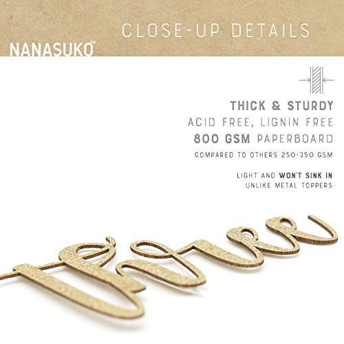 Nanasuko 3Rd Birthday Cake Topper - Three - Double Sided Gold Gl