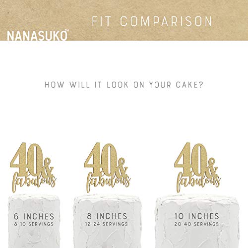 Nanasuko 40Th Birthday - 40 &Amp; Fabulous - Double Sided Gold Glitt