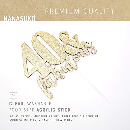 Nanasuko 40Th Birthday - 40 &Amp; Fabulous - Double Sided Gold Glitt