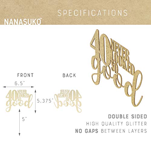 Nanasuko 40Th Birthday Cake Topper - 40 Never Looked So Good - D