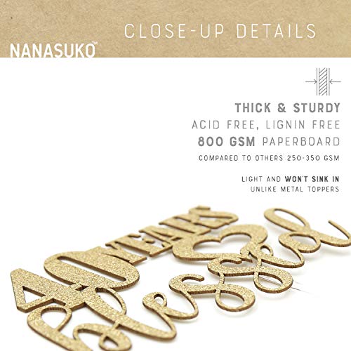 Nanasuko 40Th Birthday Cake Topper - 40 Years Blessed - Double S