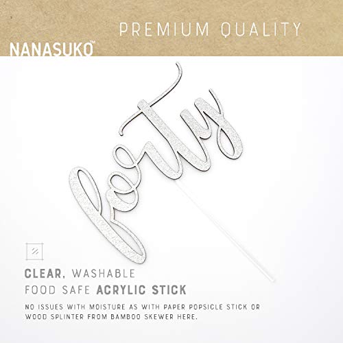 Nanasuko 40Th Birthday Cake Topper - Forty - Double Sided Black