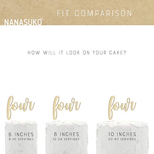 Nanasuko 4Th Birthday Cake Topper - Four - Double Sided Glitter