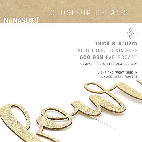 Nanasuko 4Th Birthday Cake Topper - Four - Double Sided Glitter