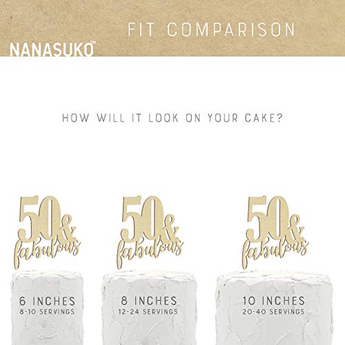 Nanasuko 50Th Birthday - 50 &Amp; Fabulous - Double Sided Gold Glitt