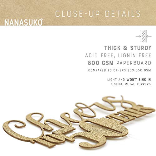 Nanasuko 50Th Birthday/Anniversary Cake Topper - Cheers To 50 Ye