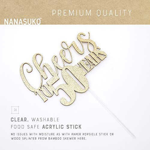 Nanasuko 50Th Birthday/Anniversary Cake Topper - Cheers To 50 Ye