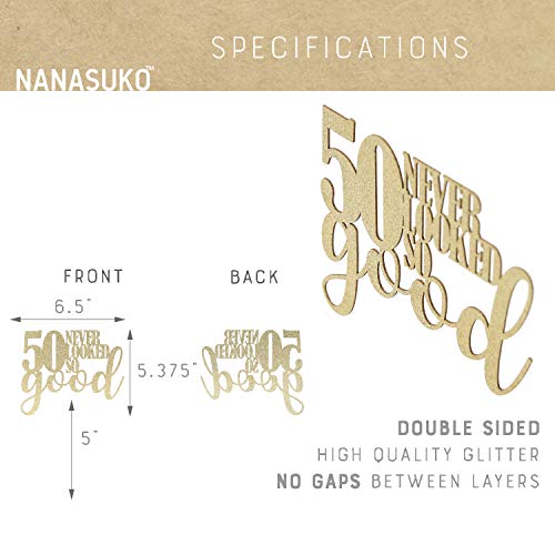 Nanasuko 50Th Birthday Cake Topper - 50 Never Looked So Good - D