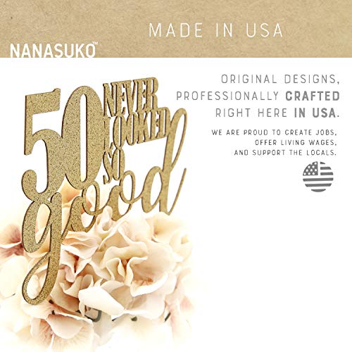 Nanasuko 50Th Birthday Cake Topper - 50 Never Looked So Good - D