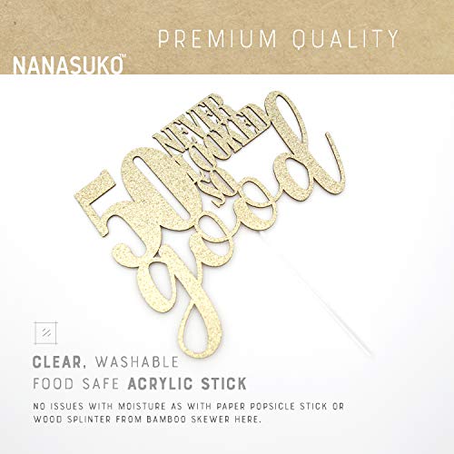 Nanasuko 50Th Birthday Cake Topper - 50 Never Looked So Good - D