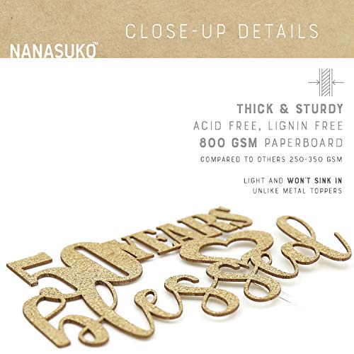 Nanasuko 50Th Birthday Cake Topper - 50 Years Blessed - Double S