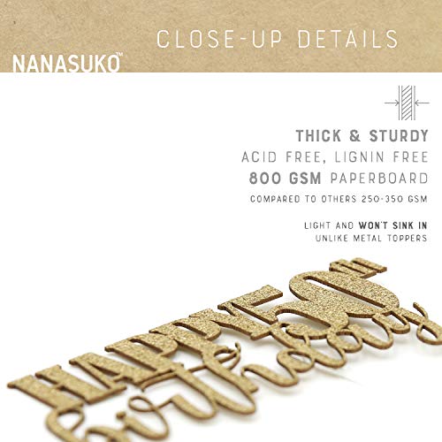 Nanasuko 50Th Birthday Cake Topper - Happy 50Th Birthday - Doubl