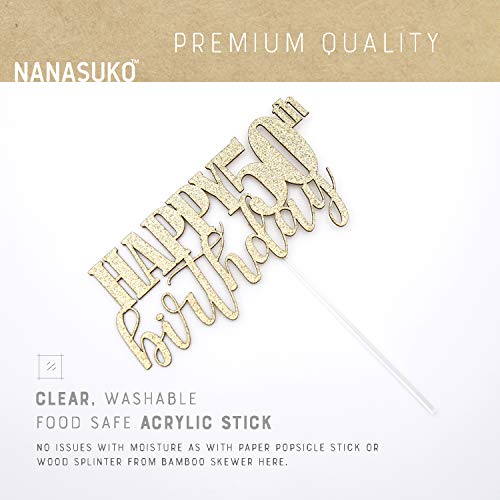 Nanasuko 50Th Birthday Cake Topper - Happy 50Th Birthday - Doubl