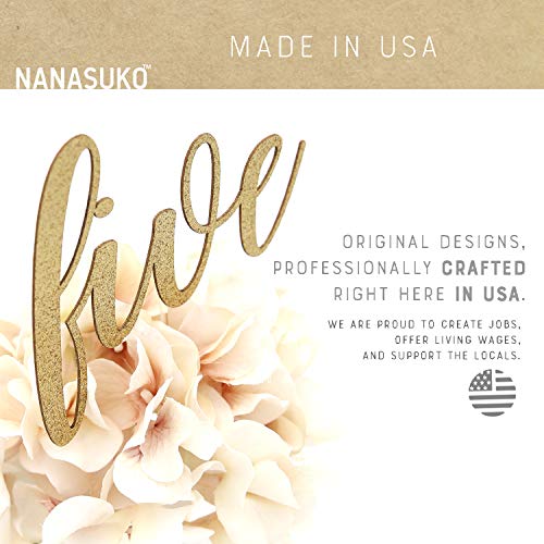 Nanasuko 5Th Birthday Cake Topper - Five - Double Sided Glitter