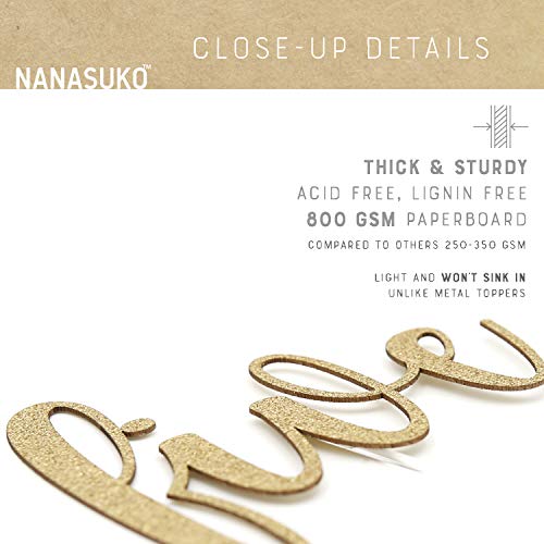 Nanasuko 5Th Birthday Cake Topper - Five - Double Sided Glitter