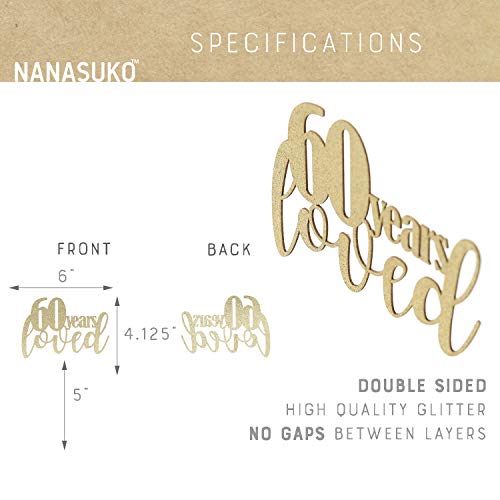 Nanasuko 60Th Birthday/Anniversary Cake Topper - 60 Years Loved