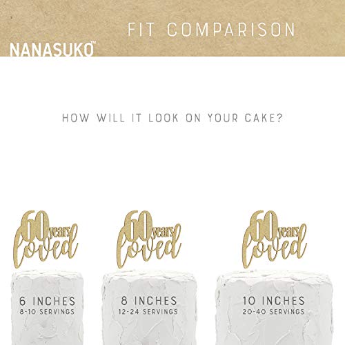 Nanasuko 60Th Birthday/Anniversary Cake Topper - 60 Years Loved