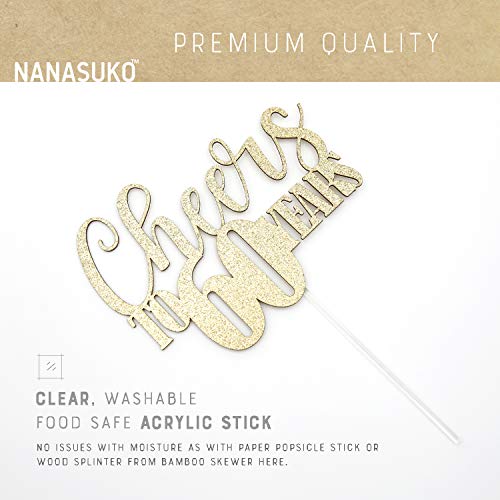 Nanasuko 60Th Birthday/Anniversary Cake Topper - Cheers To 60 Ye