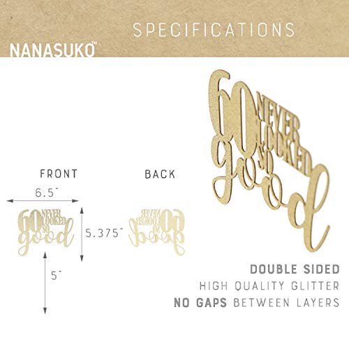 Nanasuko 60Th Birthday Cake Topper - 60 Never Looked So Good - D