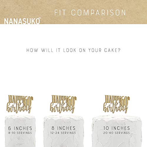 Nanasuko 60Th Birthday Cake Topper - Happy 60Th Birthday - Doubl