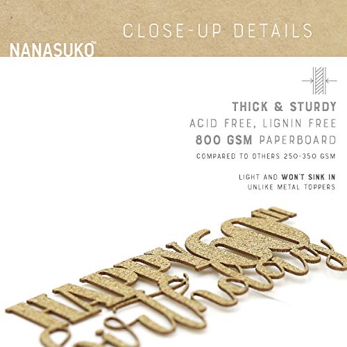 Nanasuko 60Th Birthday Cake Topper - Happy 60Th Birthday - Doubl