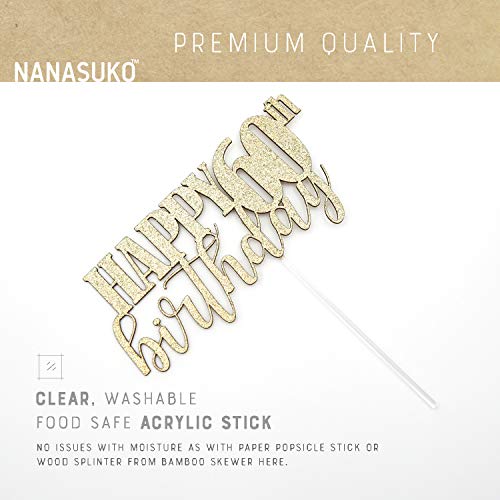 Nanasuko 60Th Birthday Cake Topper - Happy 60Th Birthday - Doubl