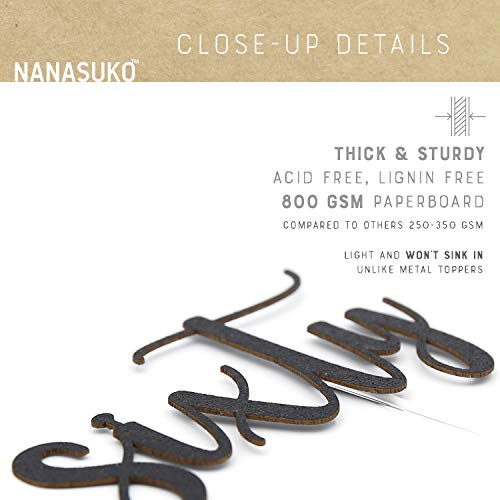 Nanasuko 60Th Birthday Cake Topper - Sixty - Double Sided Black