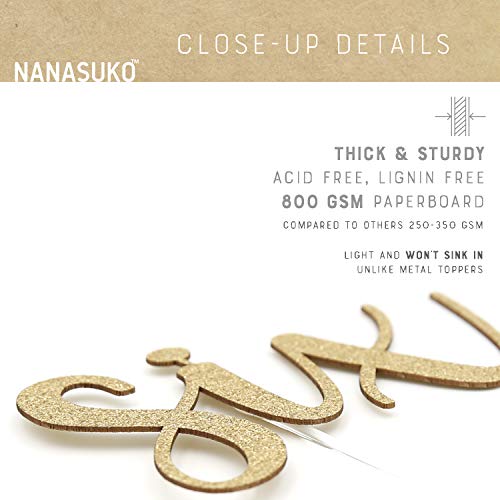 Nanasuko 6Th Birthday Cake Topper - Six - Double Sided Glitter -