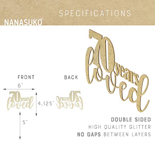 Nanasuko 70Th Birthday/Anniversary Cake Topper - 70 Years Loved