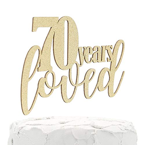 Nanasuko 70Th Birthday/Anniversary Cake Topper - 70 Years Loved