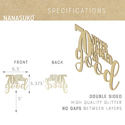 Nanasuko 70Th Birthday Cake Topper - 70 Never Looked So Good - D