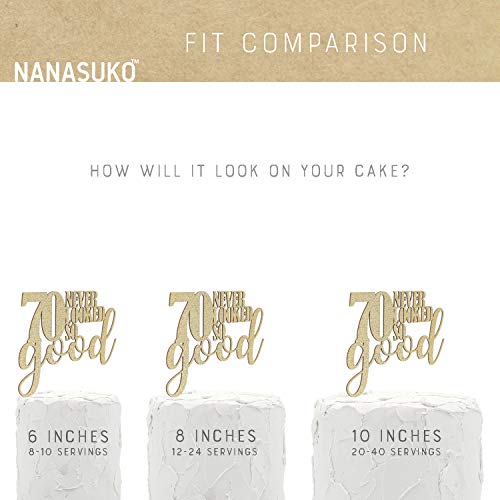 Nanasuko 70Th Birthday Cake Topper - 70 Never Looked So Good - D