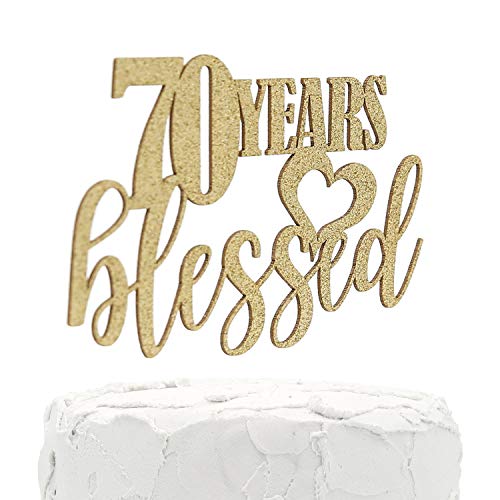 Nanasuko 70Th Birthday Cake Topper - 70 Years Blessed - Double S