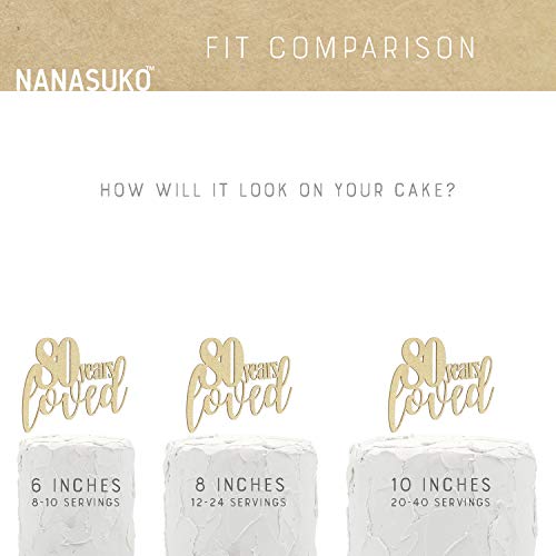 Nanasuko 80Th Birthday/Anniversary Cake Topper - 80 Years Loved