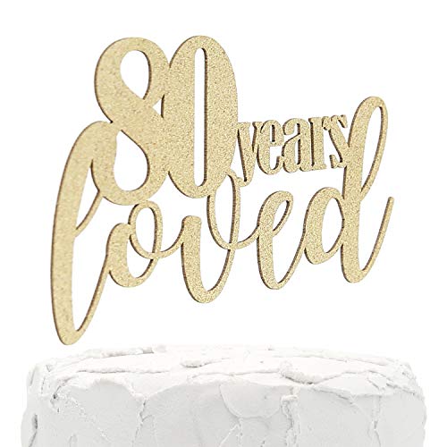 Nanasuko 80Th Birthday/Anniversary Cake Topper - 80 Years Loved