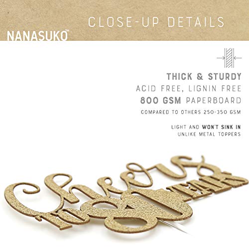 Nanasuko 80Th Birthday Cake Topper - Cheers To 80 Years - Double